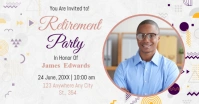 White Professional Retirement Party Celebration Poster Template Facebook Shared Image