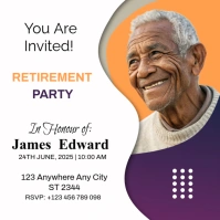 White Professional Retirement Party Celebration Instagram Post template