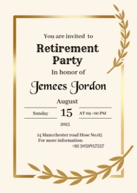 White Professional Retirement Party Invitations A6 template