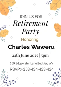 White Professional Retirement Party Poster A2 template