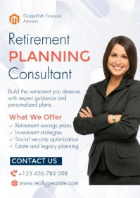 White Professional Retirement Planning Services A6 template