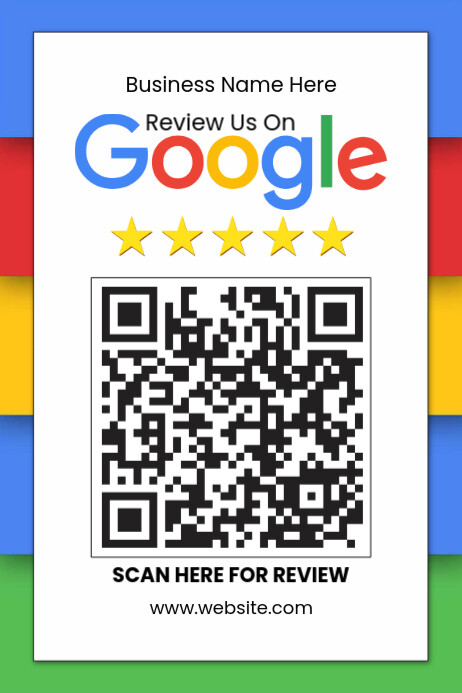 White Professional Review Us On Google Scan Qr Code Poster Plakkaat template