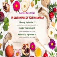White Professional Rosh Hashanah Holiday Business Closing Ad Instagram Post template