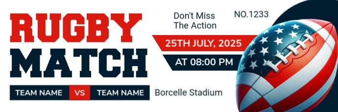 White Professional Rugby Match Twitter Banner template