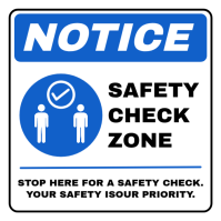 White Professional Safety Check Notice Sign Inspection Area Instagram-opslag template