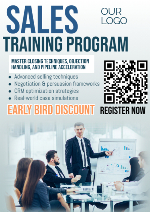 Copy of White Professional Sales Training Program A2 | PosterMyWall