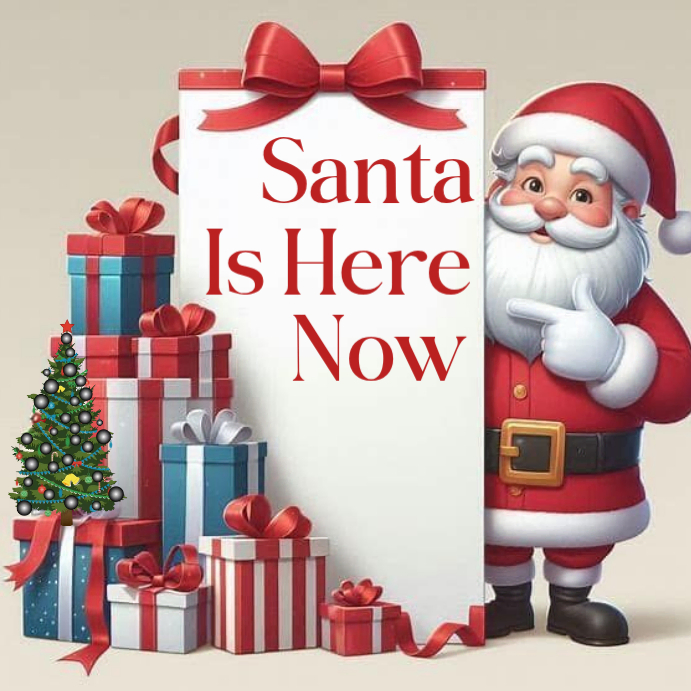 White Professional Santa Is Here Instagram Post Template | PosterMyWall
