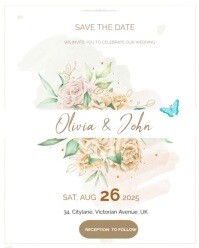 White Professional Save The Date Video Instagram Portrait template