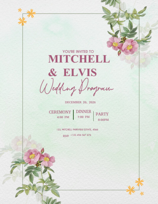 White Professional Save The Date Wedding Invitation Cards  Flyer (us Letter) template