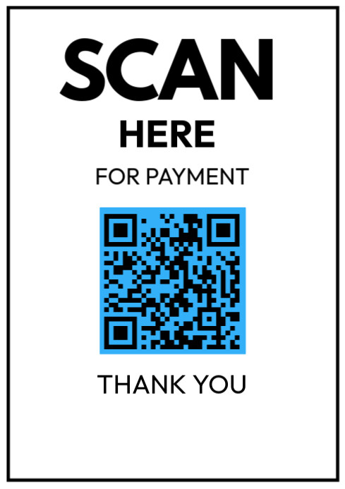 White Professional Scan Here For Payment  A3 template