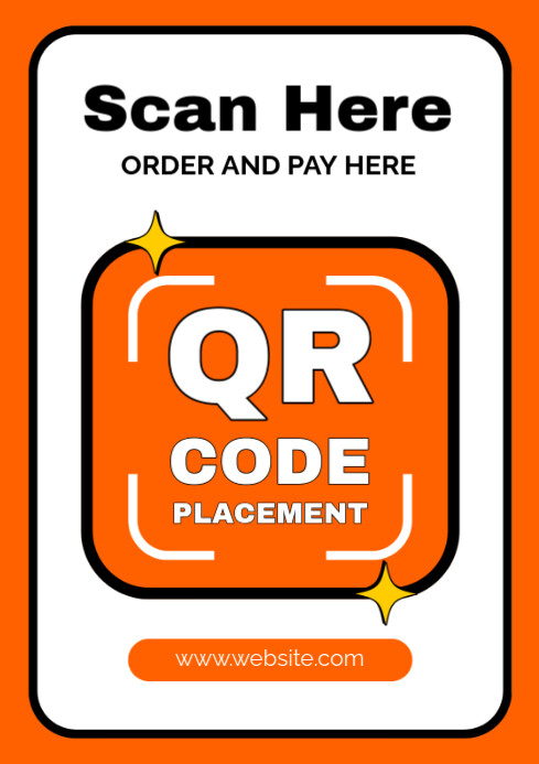 White Professional Scan Here Qr Code Flyers  A4 template
