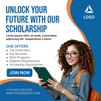 White Professional Scholarship Promotion Instagram Post Iphosti le-Instagram template