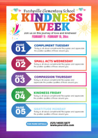 White Professional School Activity Schedule  A6 template