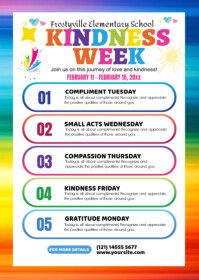 White Professional School Activity Schedule  A6 template