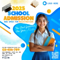 White Professional School Admission Flyer Square (1:1) template