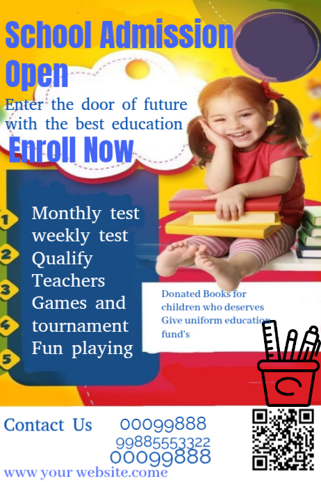 White Professional School Admission Open Poster Template | PosterMyWall