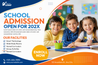 White School Admission Plakat Template