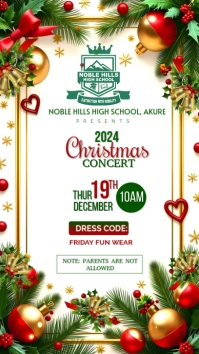 White Professional School Christmas Concert  Instagram Story template