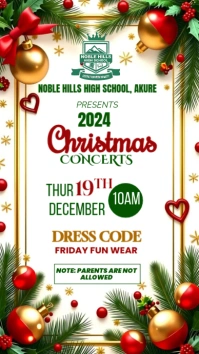 White Professional School Christmas Concert Instagram Story template