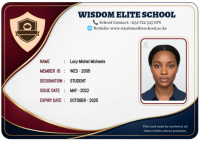White Professional School ID Card A6 template