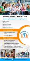 Branco School Open Day Roll Up Banner 3' × 6' Template
