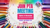 White Professional School Parent Teacher Meeting Facebook Shared Image งานแสดงผลงานแบบดิจิทัล (16:9) template