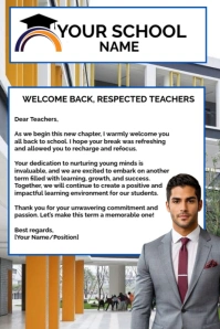 White Professional School Resumption Letter  Pinterest Graphic template