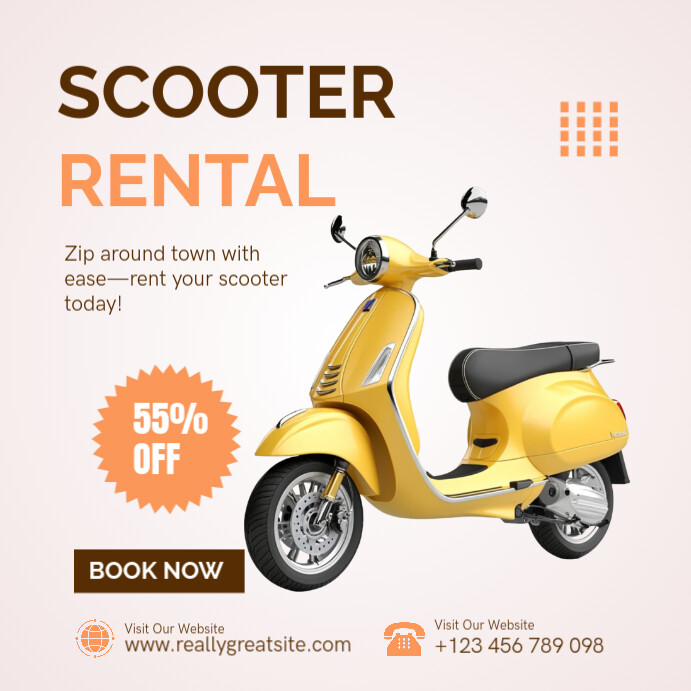 Copy of White Professional Scooter Rental Services Promotion Template ...