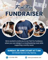 White Professional Seafood Fundraiser Instagram Portrait template