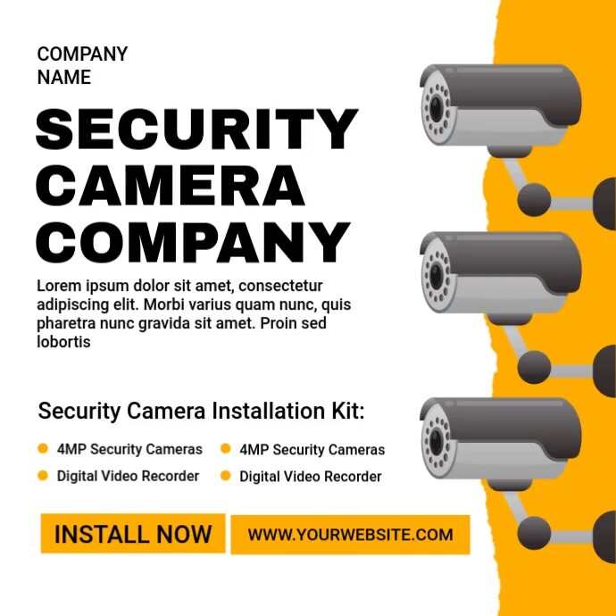 White Professional Security Camera Company Instagram Post Template ...