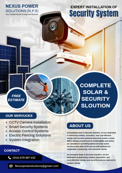 Plantilla de White Professional Security System Installation A4 ...