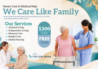 White Senior Care Services Kartu Pos Template