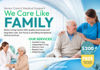 White Senior Care Services ไปรษณียบัตร Template