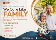 White Senior Care Services 明信片 Template