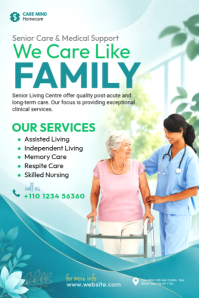 White Senior Care Services Poster Template