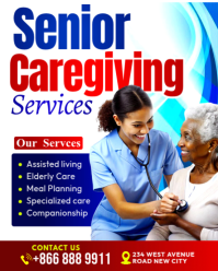 White Professional Senior Caregiving Services elderly nursing home elder care center caregiver faceb Instagram Portrait template