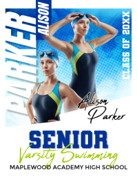 White Professional Senior Varsity Swimming Flyer Volante (Carta US) template