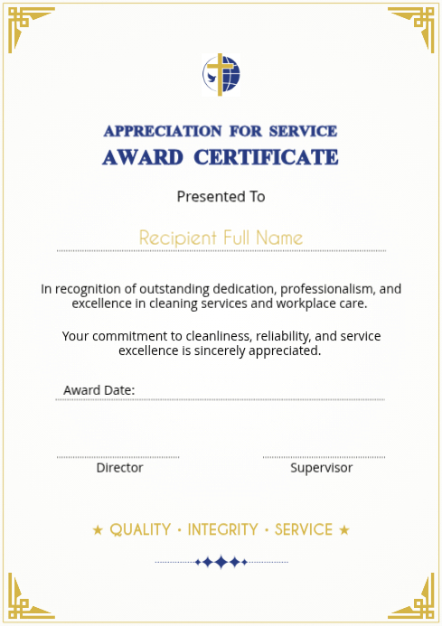 Service Appreciation Award A4 Template | PosterMyWall