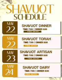 White Professional Shavuot Event Schedule Flyer template