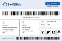 White Shipping Label Этикетка Template - Page 1