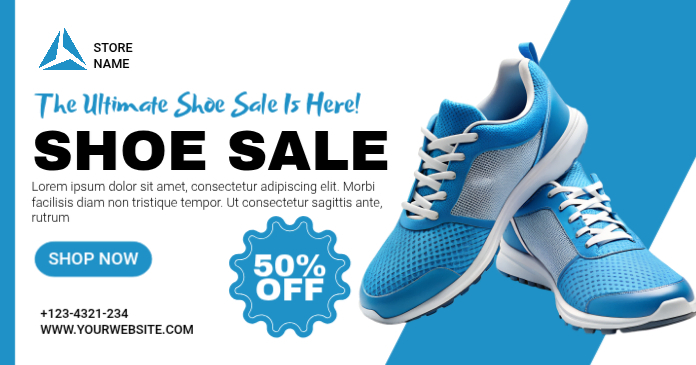 White Professional Shoe Sale Facebook Shared Image template