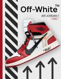 White Off-White Air Jordan Promotion Flyer Template