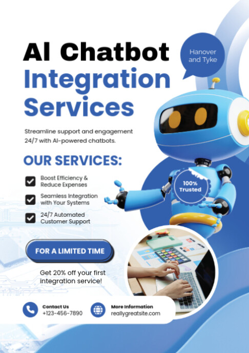 White Professional Smart Chatbot Solution A2 template