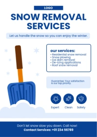White Professional Snow Removal A5 Brochure template