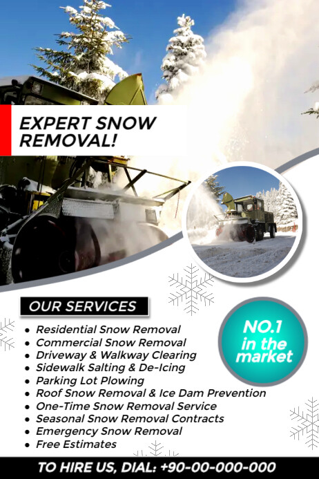 White Professional Snow Removal Poster Template | PosterMyWall