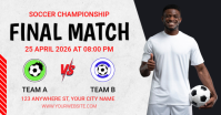 White Professional Soccer Championship Match Facebook Shared Image template