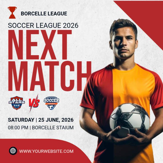 Soccer Match Announcement Template | PosterMyWall