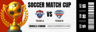白色 Soccer Match Ticket ส่วนหัว Twitter Template