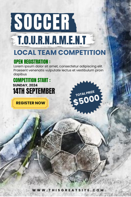 Copy of White Professional Soccer Tournament Poster | PosterMyWall