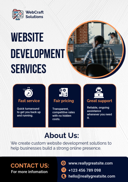 Copy of White Professional Software Development A4 | PosterMyWall